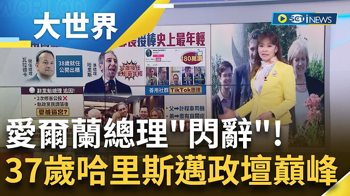 爱尔兰政坛换血! 瓦拉德卡自请离职 37岁哈里斯迈向政坛巅峰 16岁加入统一党青年军 大学念1年"休学从政" 执政党民调落后 哈里斯拼逆转｜主播 苑晓琬｜【大世界新闻】20240326｜三立iNEWS - 天天要闻