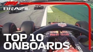 Drag Racing, Chaotic Restarts, And The Top 10 Onboards! | 2019 Brazilian Grand Prix