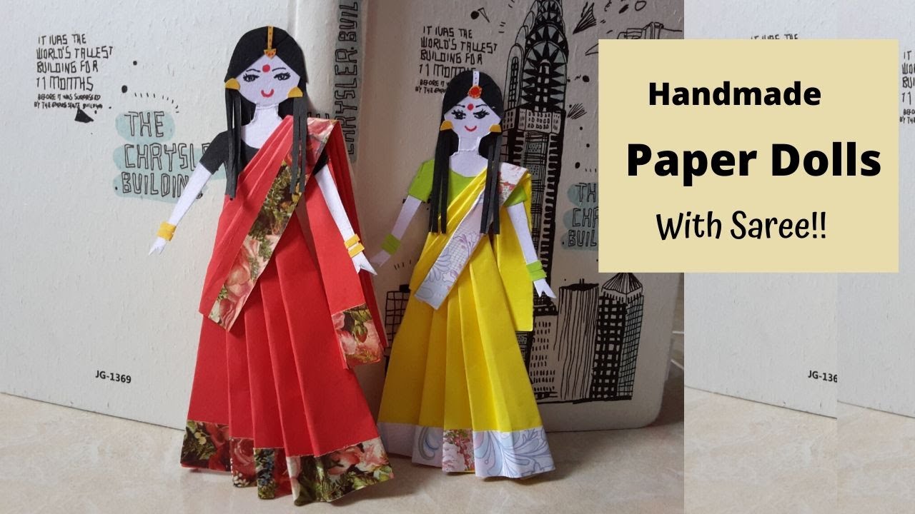 DIY Handmade Paper Doll In Saree Craft Project By Aloha Crafts Very 