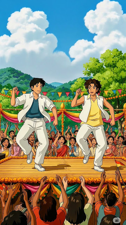 ✨ Ghibli Style Janab-E-Ali | Two Friends Dancing Scene ✨#status #song #dancelovers #trending