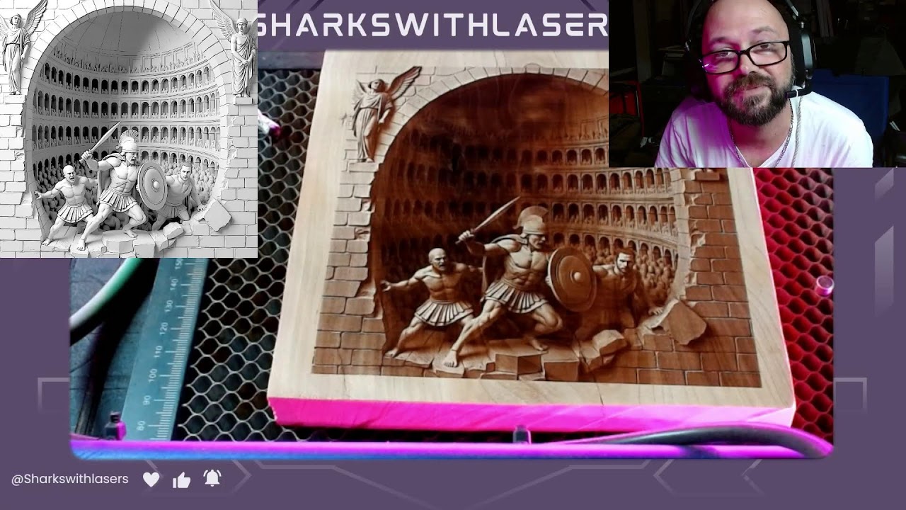 Wood engraving using a 10w diode laser - Livestream