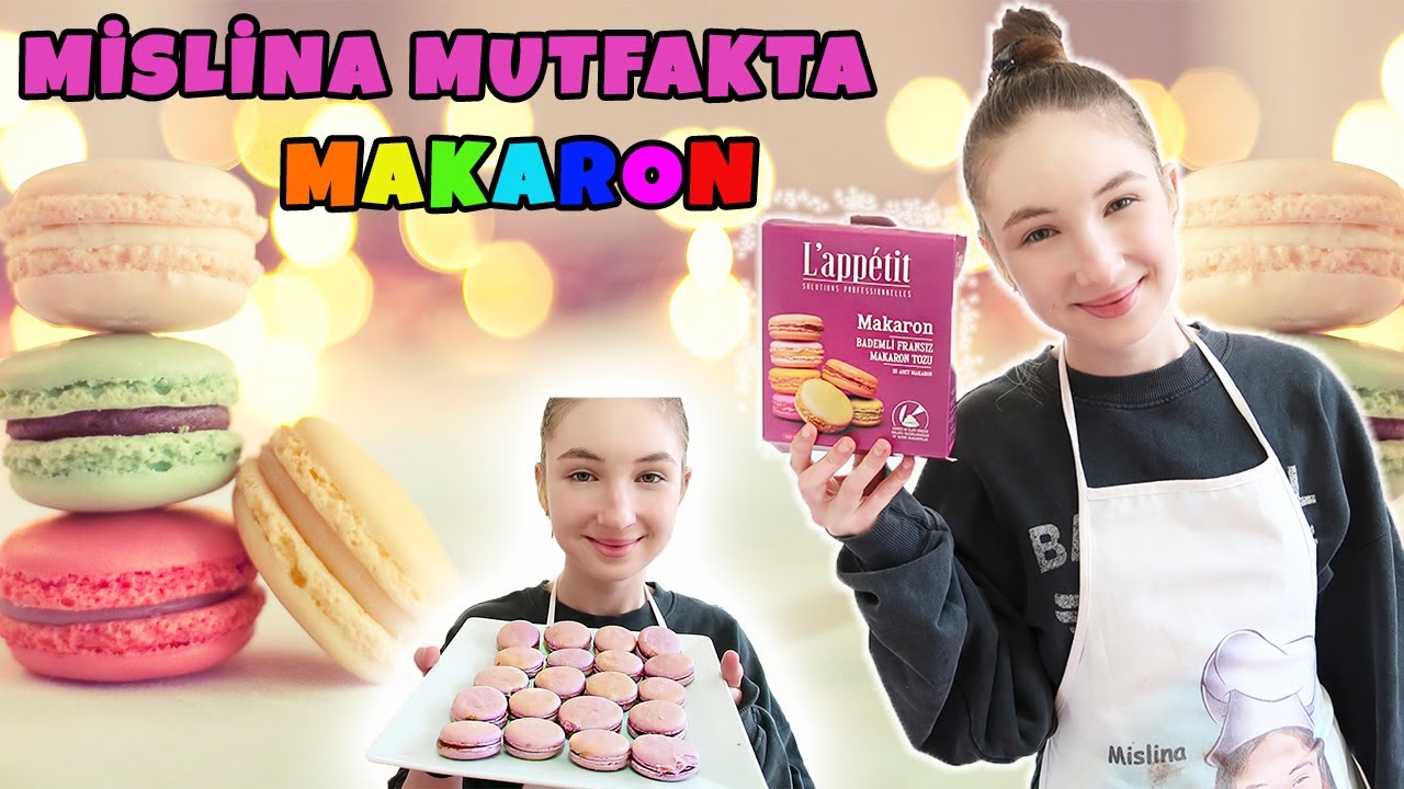 MAKARON KARIŞIMINI DENİYORUM | Evde Macaron Yapımı | Jr. Chef Mislina Mutfakta