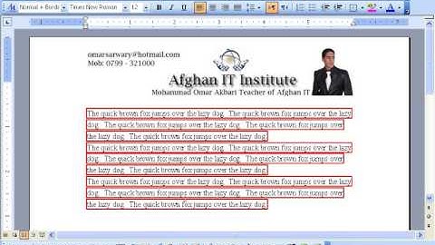 MS Word 2003 Part 16) Format Menu in Dari / Farsi Omar Akbari