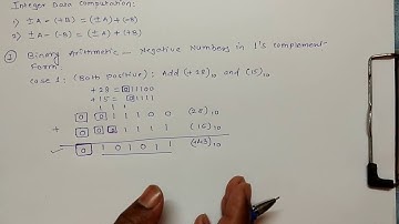 1 Binary Arithmetic (Addition and Subtraction of Signed Numbers) using 1