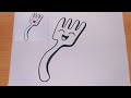 رسم سهل رسم شوكة ضريفة تعليم الرسم خطوة بخطوة Cute Fork Drawing 