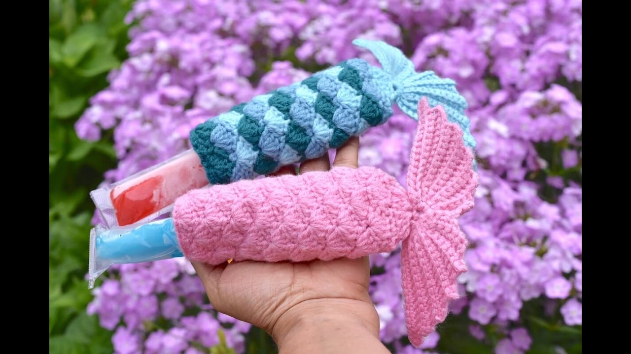 How to crochet an ice pop holder - YouTube