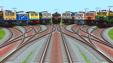 IX-TRAINS CROSSING AT BUMPY🥰RAILROAD TRACKS | train train train videos indian railways