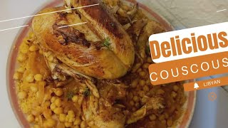 ⁣Libyan Couscous Recipe step by step|🍗 كسكسي ليبي مع دجاج مقلية | Libyan food 🇱🇾