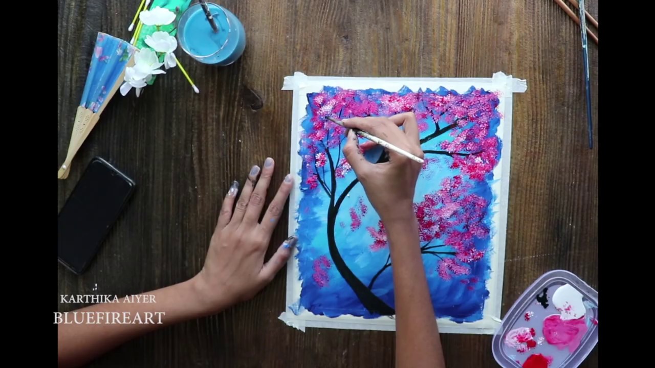 cherry blossom painting