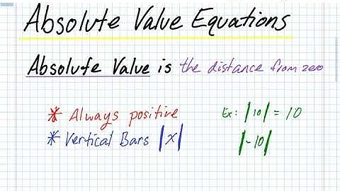 Solving Absolute Value Equations - Notes