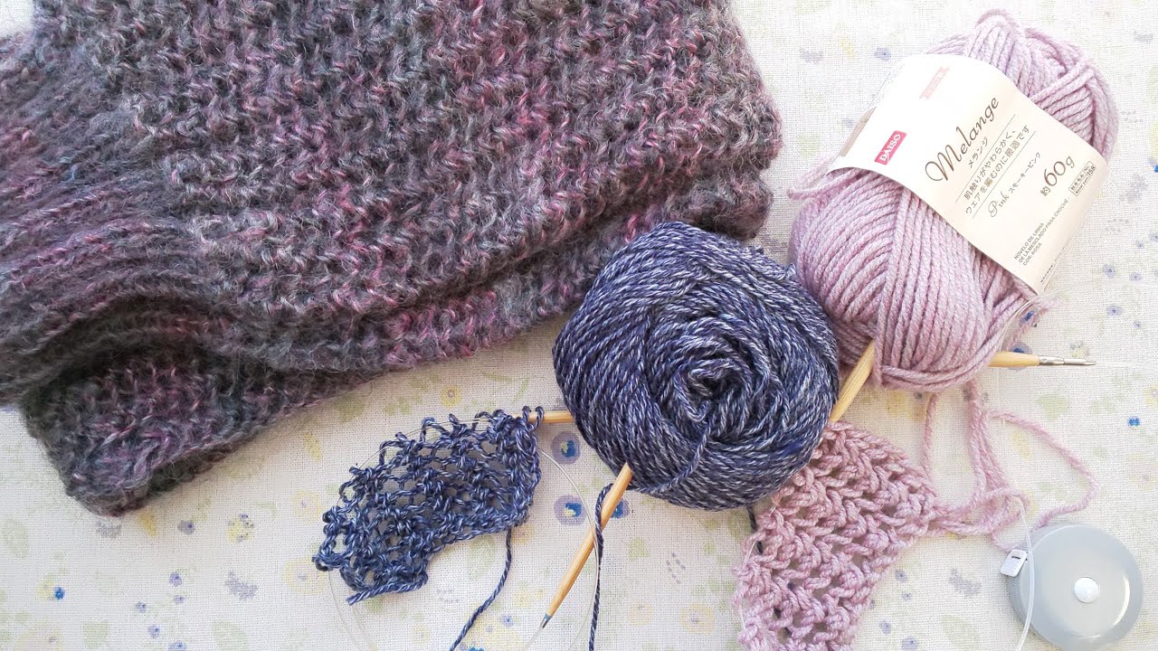 219. How to knit a scarf and daisy ① Explanation: The