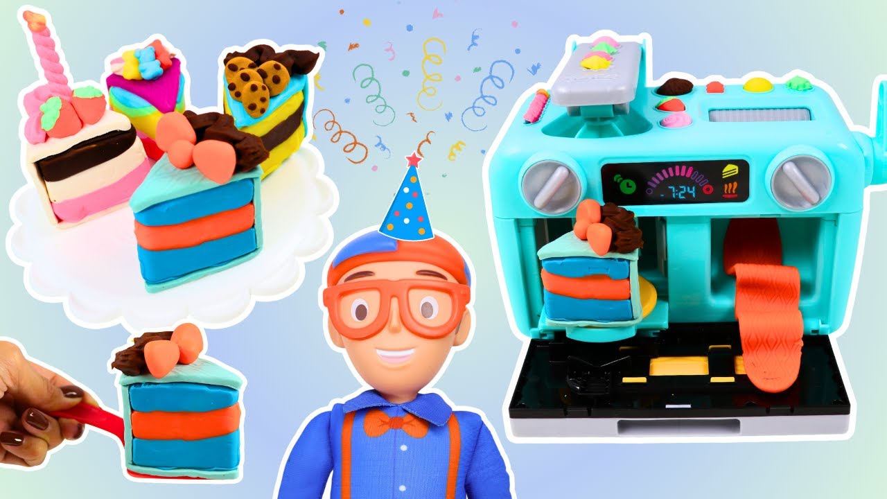 Выпекаем с Блиппи, используя набор Play Doh Super Slice Cake!