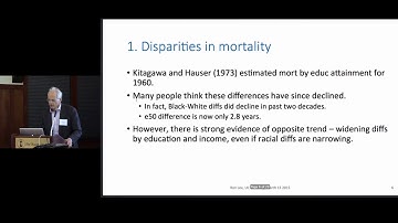 Inequality and Mortality: A Workshop