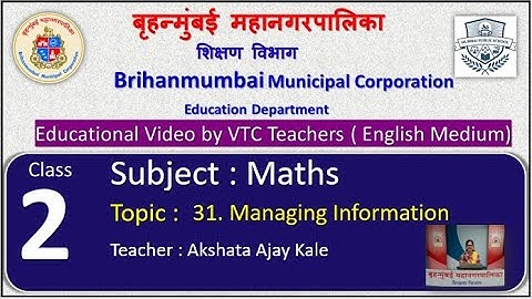 Class : 2nd  Mathematics L 31. Managing Information  by BMC VTC Teacher  Akshata Ajay Kale