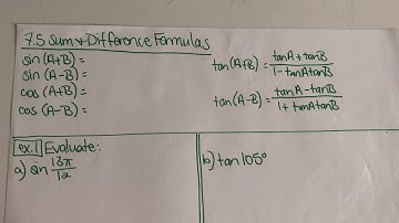 7.5 Sum & Difference Formulas