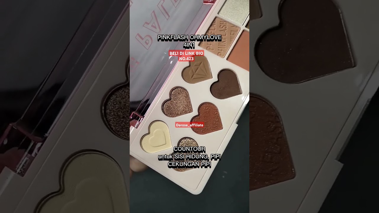 pinkflash 4in1 face palette eyeshadow blush on COUNTOUR highlighter tulang pipi sisi hidung dagu