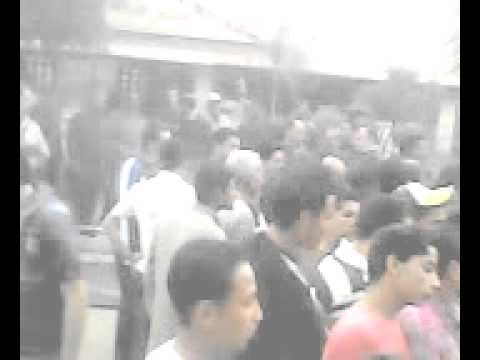 اعتصام اهالى الطفل القتيل بقرية ابشيش امام مركز الباجور