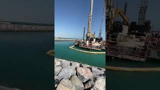 Marine piling- temporary casing installation