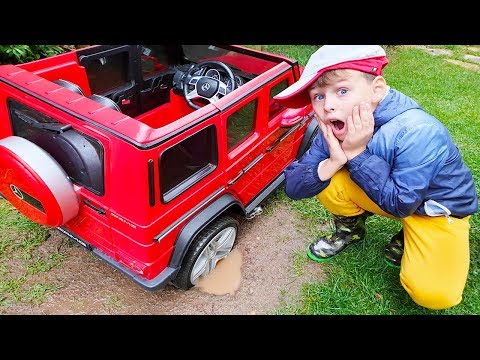 ALİNİN ARABASI ÇAMURA BATTI Kid Ride on Power Wheels Toy Car STUCK in the MUD