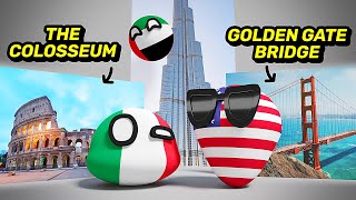COUNTRIES COMPARE LANDMARKS 2 | Countryballs Animation