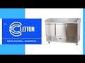 Vídeo: Mesa Pizzera Refrigerada de 3 Puertas de 140x70 cm con Superficie de Mármol ®Cleiton
