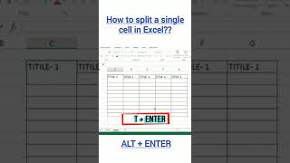 how yo split a single cell in Excel?