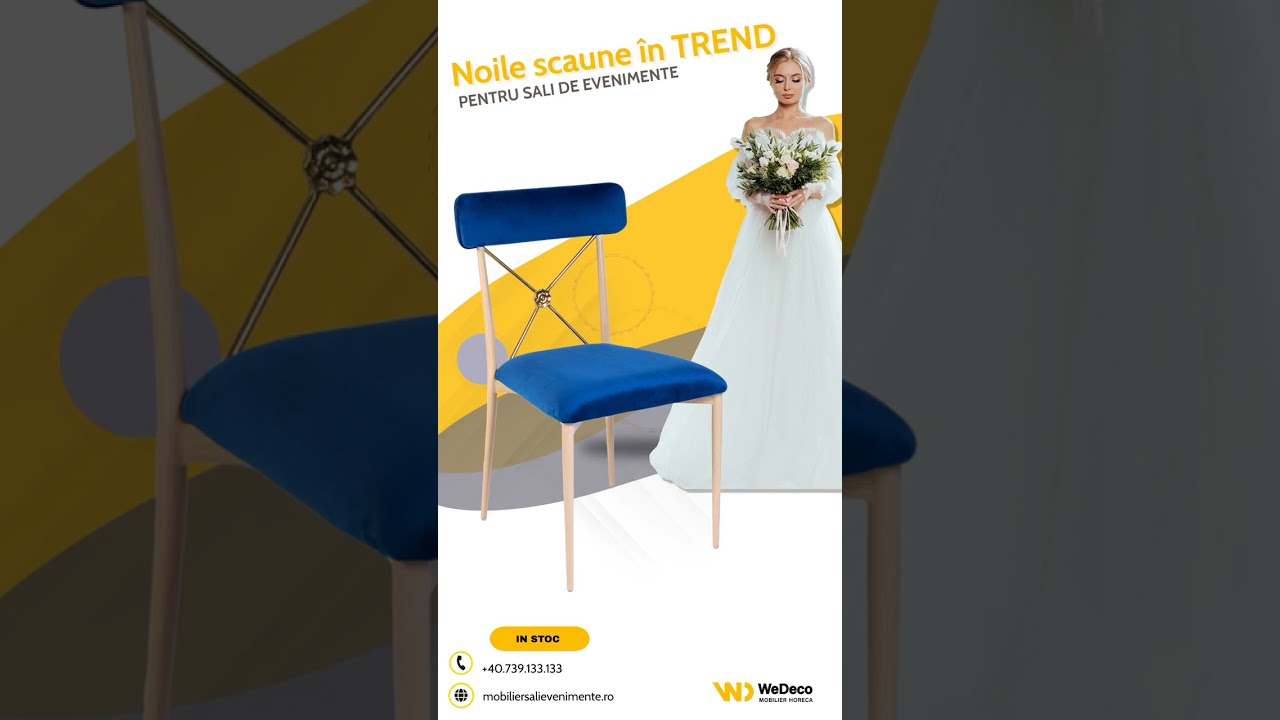 Scaune HORECA super rezistente Crema Albastru