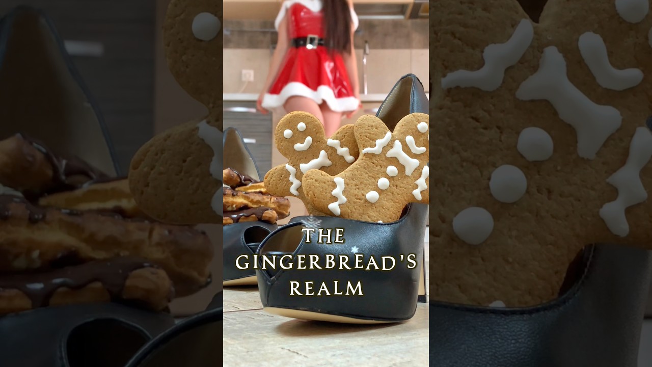 Эклеры против Пряничных человечков: Еда под босыми ногами на каблуках! Странно, но приятно ASMR