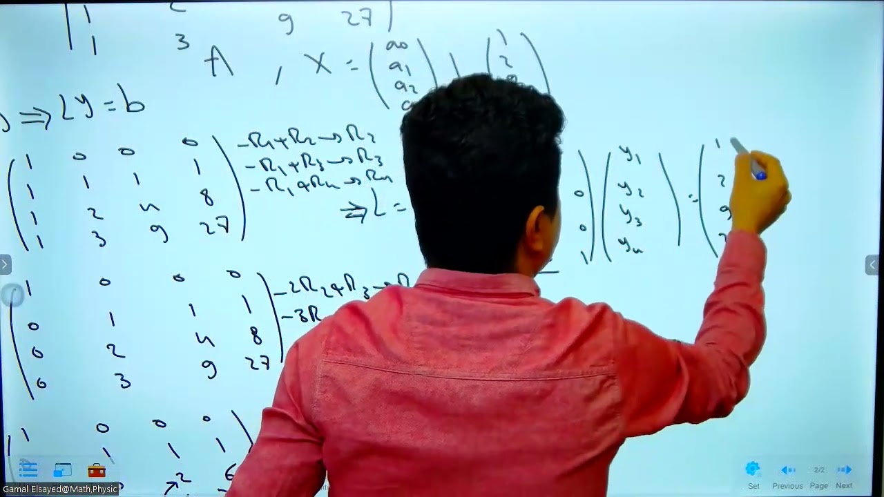 ج1(Numerical Analysis)حلول امثله ع طريقه فاندرموند للاستقطاب