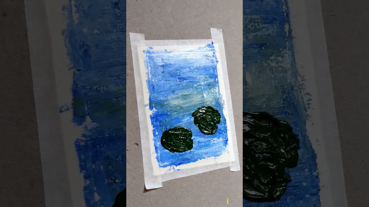 Abstract water lily painting 