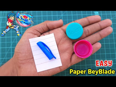 How to make Beyblade with launcher | Diy spinning toy | Beyblade battle | Easy paper toy