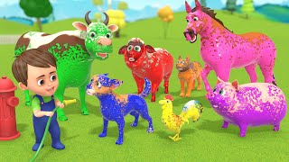 Oh No! Naughty Farm Animals Jelly Bath! 🐷 Animal Color Wash & Baby Learn Colors for Kids & Toddlers screenshot 5