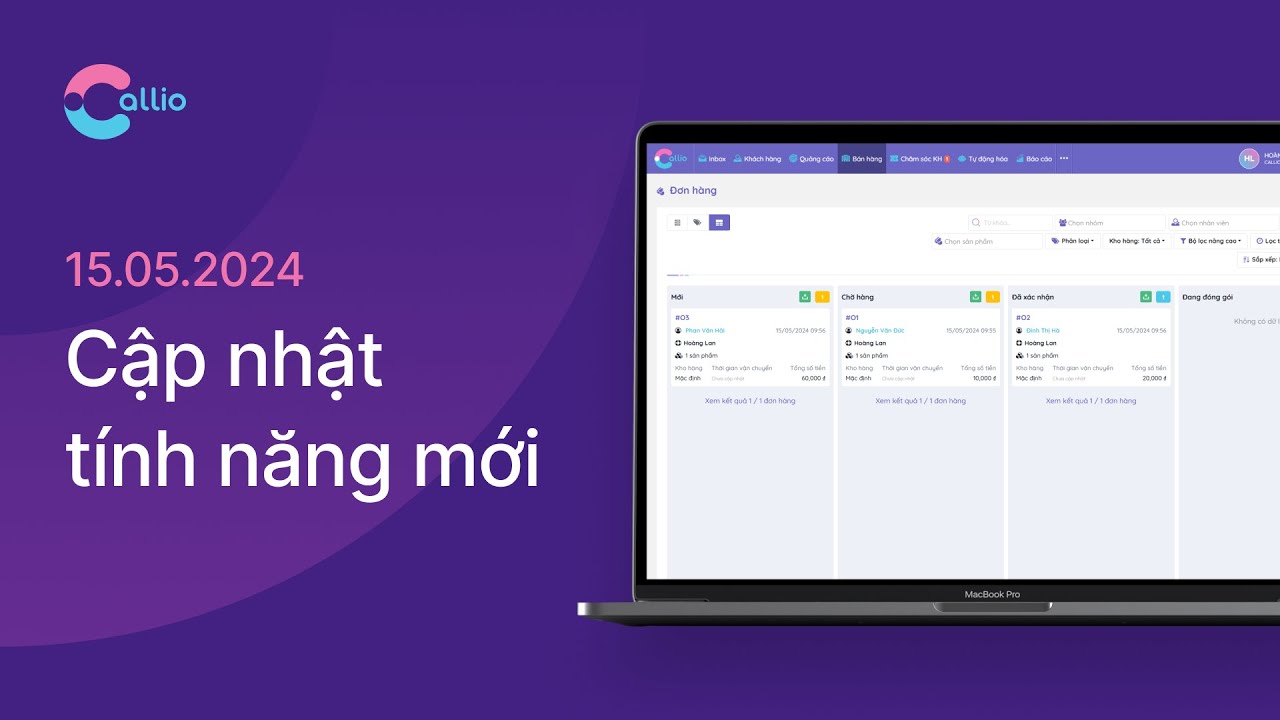 Callio cập nhật tính năng mới ngày 15.05.2024 - YouTube