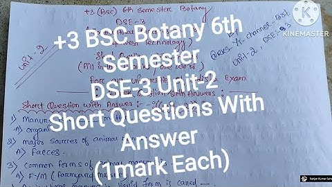 +3 BSC Botany 6th Sem DSE-3 Important Short Questions With Answers (1 Mark Each) || UNIT-1 ||