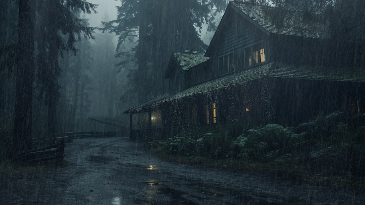 Heavy Rain Sounds in a Deep Forest | Natural Ambience for Deep Sleep and Relaxation