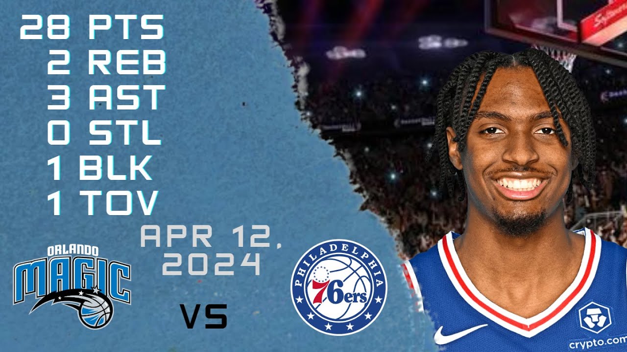 Tyrese Maxey player Full Highlights vs MAGIC NBA Regular season game  12-04-2024