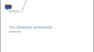 TED - eSenders webinar (20 March 2024)