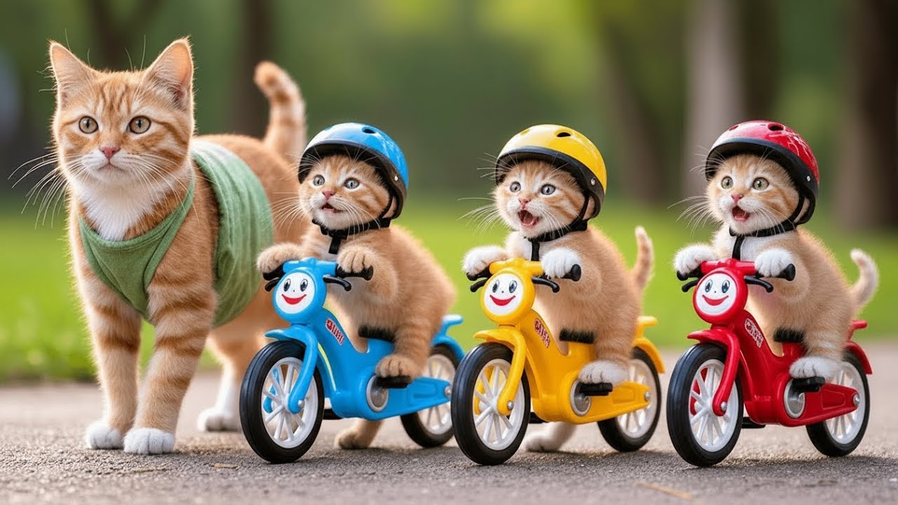 Mama Cat Trims Fur on the Farm and Makes Tiger Hat For Kittens At Home🐾🎩🐯 