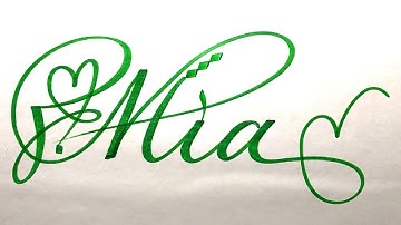 Mia Name Signature Calligraphy Status | How to Draw, Cursive Calligraphy with Cut Marker