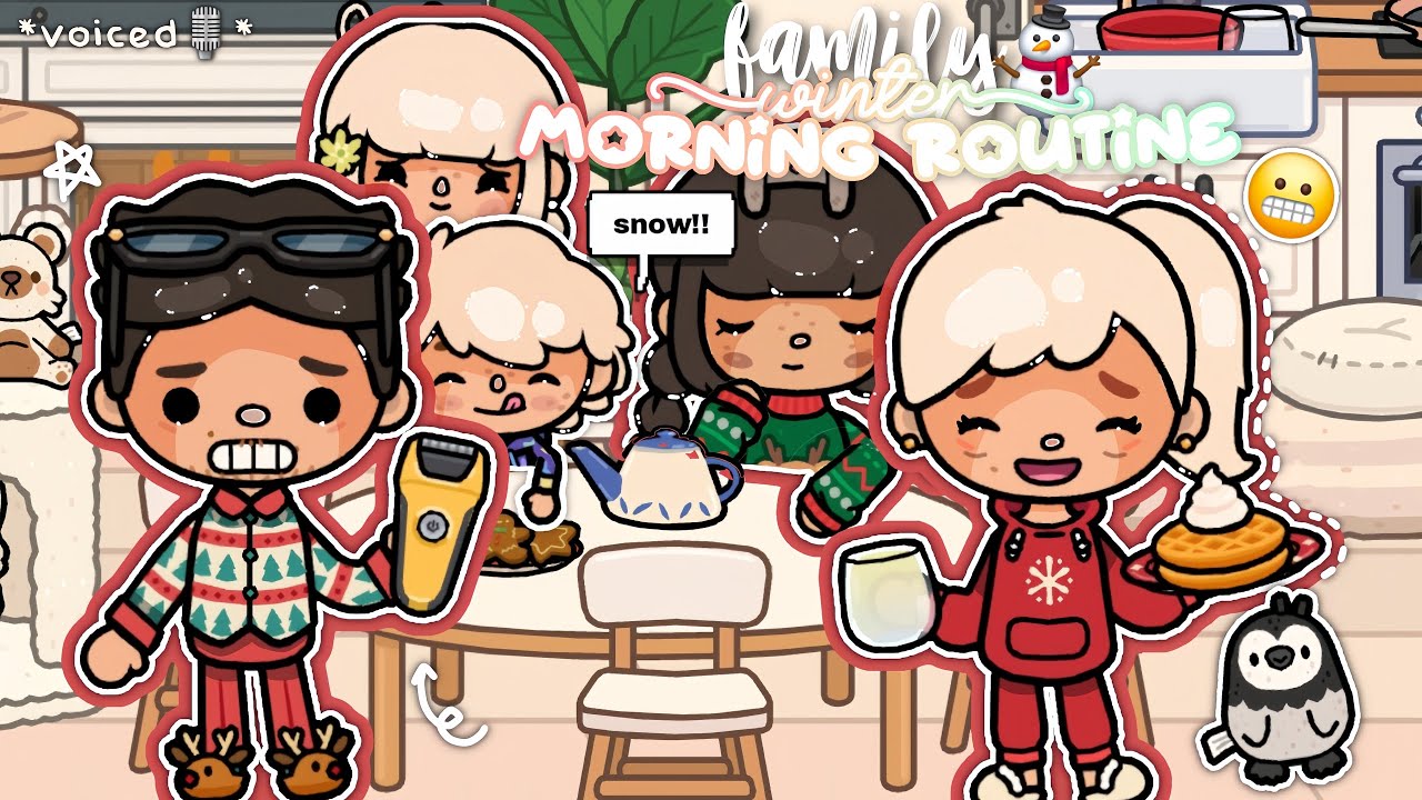 ||⛄️*Большая семья* ЗИМНЕЕ утро🥞❄️|| *озвучено🎙*|| Ролевая игра Toca Boca 🌎