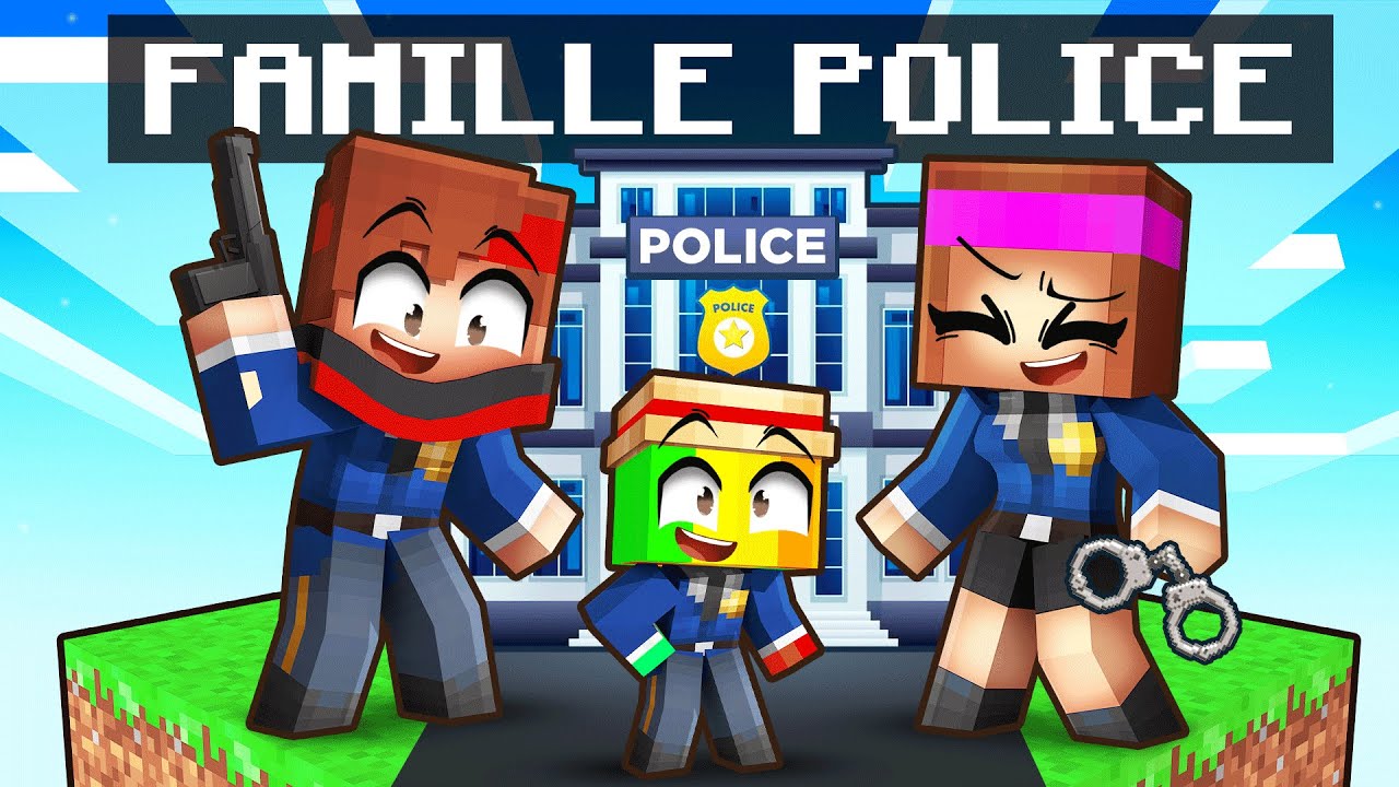 Adopté par une FAMILLE de POLICE sur Minecraft ! - YouTube