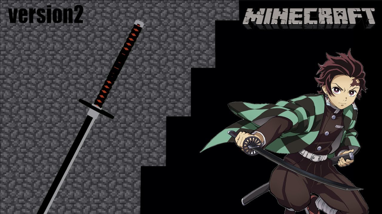 マイクラ 09 Minecraft Resourcepack Make A Nichirin Swords Version2 リソースパック制作 マイクラで炭治郎の日輪刀を作る Youtube