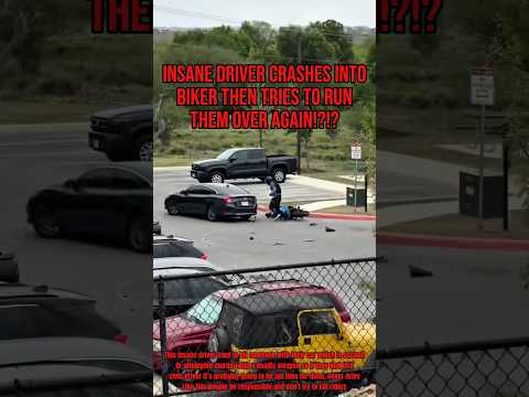 Insane Driver Crashes Into Biker Then Triews To Run Them Over Again!?!? @6slohh on IG #biker #karen