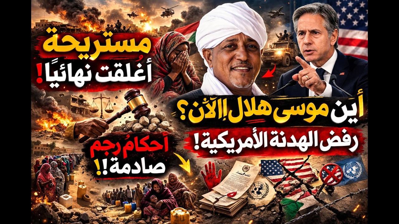 مستريحة تُغلق نهائياً. أين موسى هلال الآن؟ | أحكام رجم صادمة في السودان ورفض رسمي للهدنة الأمريكية!