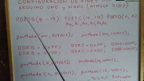 Configuración de pines en arduino