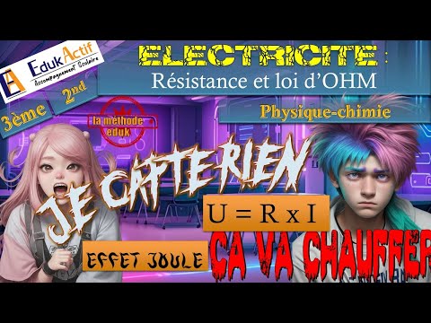 3ème/2nd :Électricité: Résumé sur la loi d'Ohm du collège. Abonne-toi pour nous soutenir ! #collège