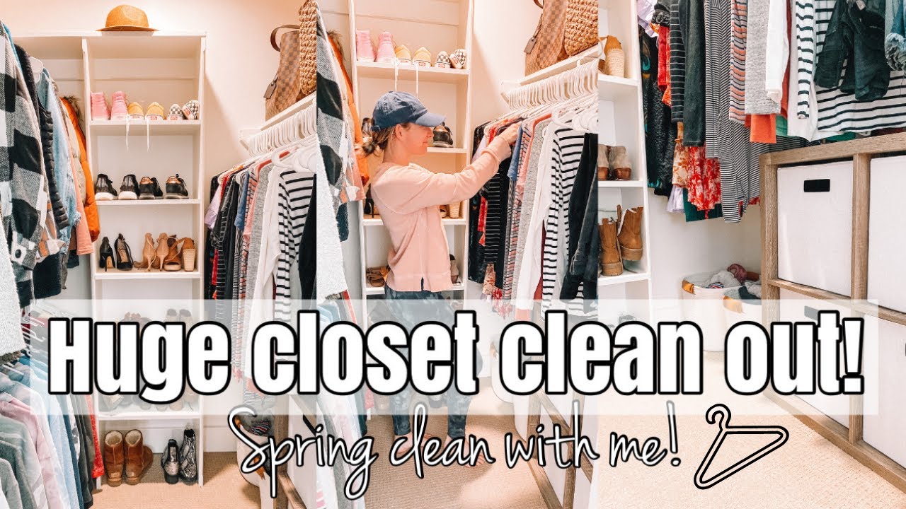 HUGE CLOSET CLEAN OUT! | MESSY CLOSET MAKEOVER | SPRING CLEAN WITH ME ...