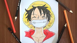 فێرکاری وێنەکێشانی لوفی how to draw luffy step by step كيفية رسم لوفي خطوة بخطوة