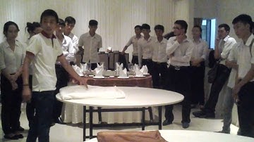 Nghiệp vụ setup bàn tiệc tròn Nhà hàng