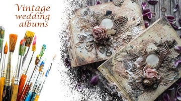 Steampunk wedding album cover mixed media tutorial